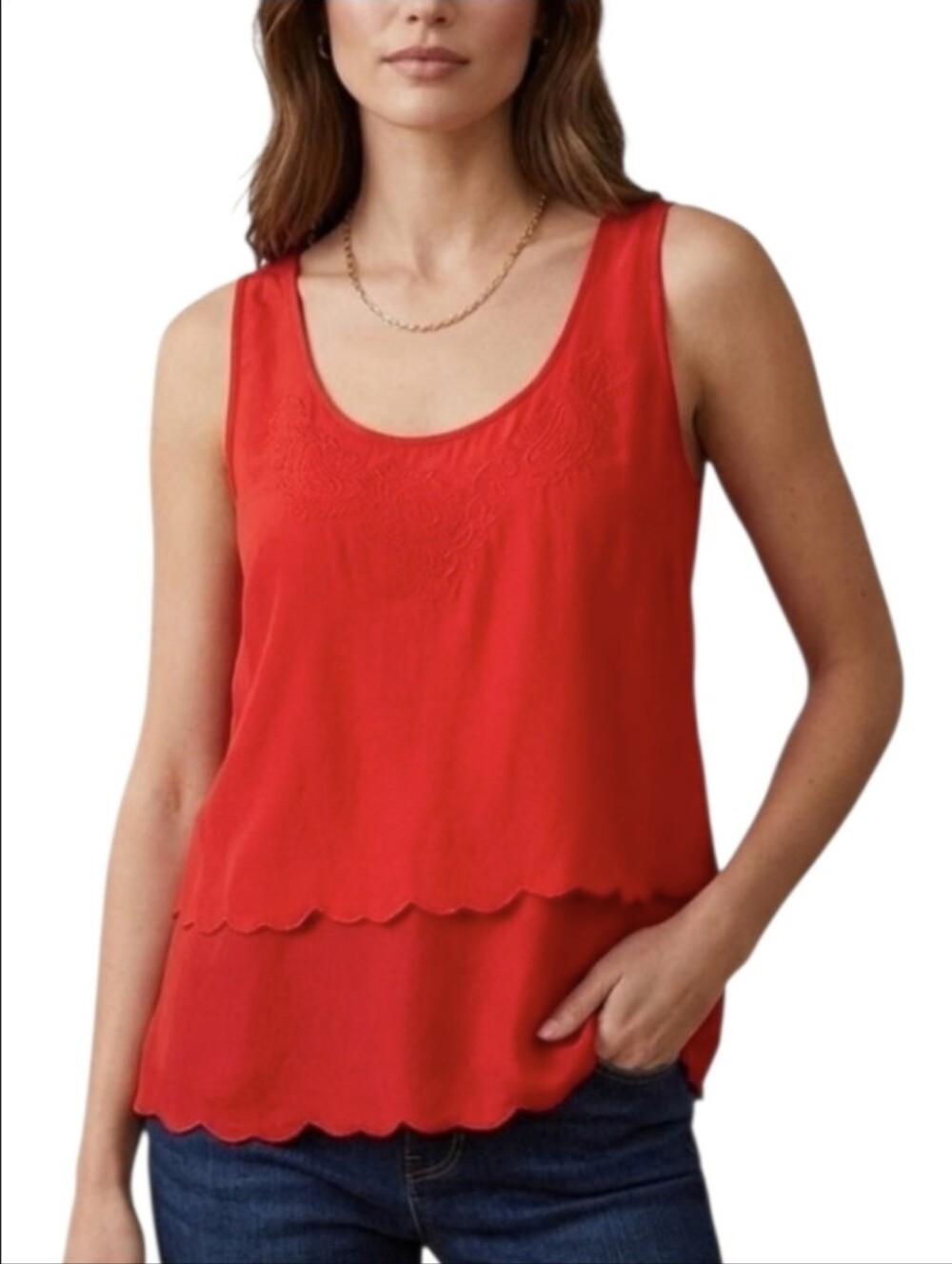 Old Navy Eyelette Layered Tank Top